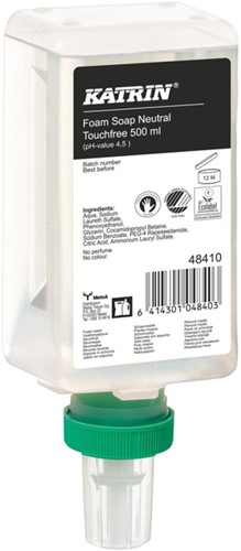 Handzeep Katrin Pure Neutral schuim touchfree 500ml 48410 | afname per 12 stuks