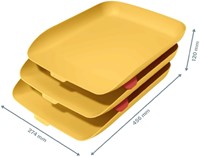 Brievenbak Leitz 5358 Cosy 3 stuks A4 geel-2