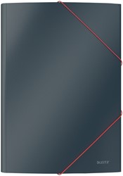 Elastomap 3-kleps Leitz Cosy A4 karton grijs (30020089)