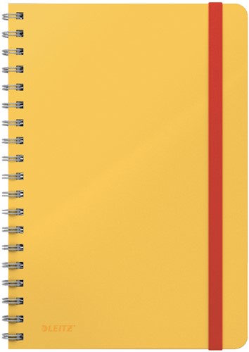 Notitieboek Leitz Cosy B5 lijn spiraal 80 vel 100 grams omslag geel