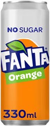 Frisdrank Fanta orange zero 330 ml | afname per 24 stuks