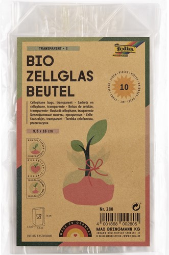 Cellofaanzakjes Folia transparant 95x160mm 10 stuks