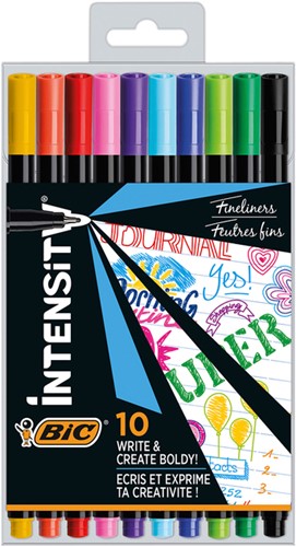 Fineliner Bic Intensity 0.4mm 10-delig assorti