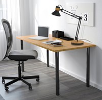 Bureaulamp Unilux Baya LED zwart/bamboe-1
