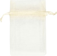 Organza zakjes Creotime 7x10cm off-white 10 stuks-2