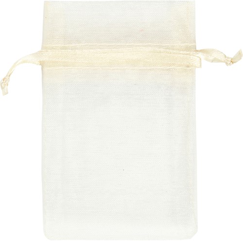 Organza zakjes Creotime 7x10cm off-white 10 stuks-2