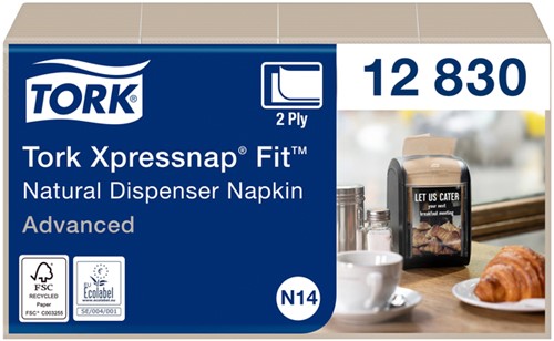 Servet Tork N14 Xpressnap Fit Advanced multifold 2-laags 213x165mm 720 vel naturel 12830