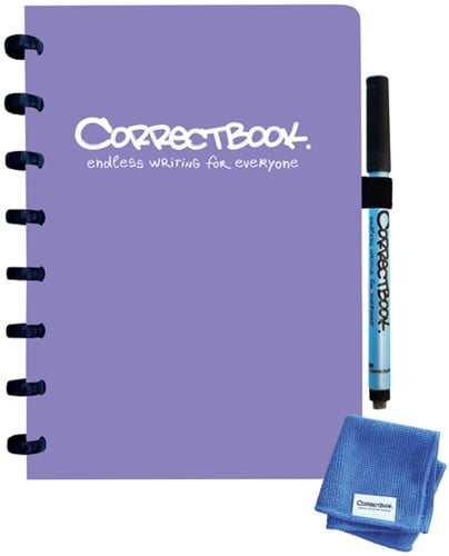 Correctbook notitieboek A5 lijn 20 vel uitwisbaar omslag petunia purple