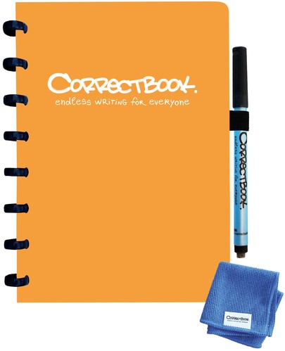 Correctbook notitieboek A5 blanco 20 vel uitwisbaar omslag peachy orange