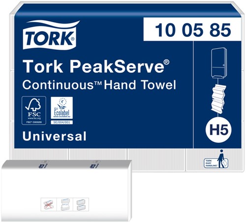 Handdoek Tork H5 PeakServe Continu Universal 1-laags 22,5x20,1cm 410 stuks 100585 | afname per 12 pak