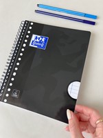 Collegeblok Oxford School A5+ 17-gaats 80 vel lijn zwart-1