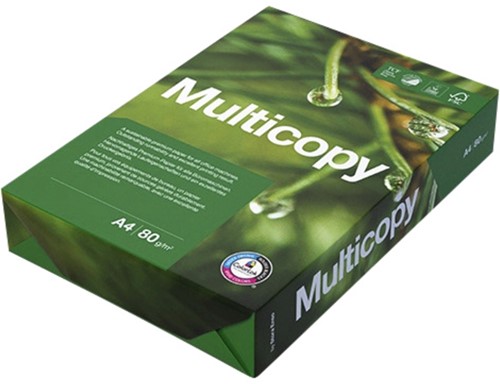 Printpapier Multicopy A4 80 grams 4-gaats wit 500 vel