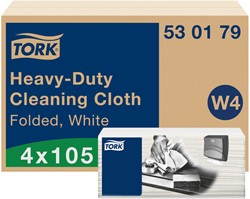 Reinigingsdoek Tork W4 Premium Heavy-Duty gevouwen 1-laags 4x 105 vel wit 530179