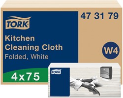 Reinigingsdoek Tork W4 Premium gevouwen 1-laags 4x 75 vel wit 473179