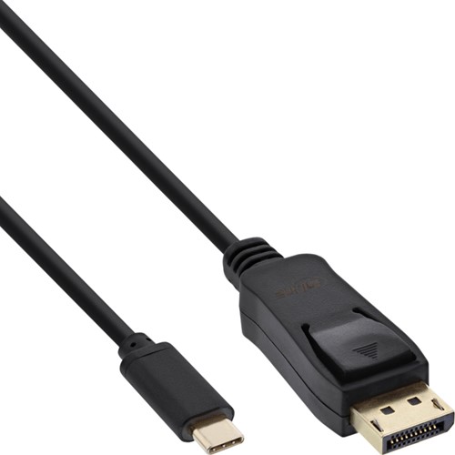 Kabel inLine USB-C Displayport 3.1 4K M/M 2 meter zwart.