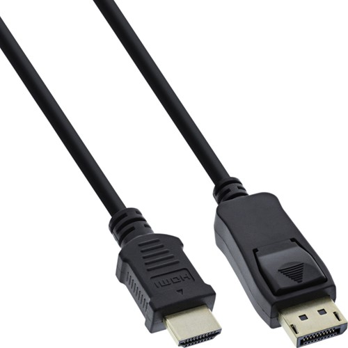 Kabel inLine Displayport HDMI 4K M/M 2 meter zwart.