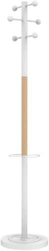 Kapstok staand Unilux Access 175cm met 6 haken wit/hout.