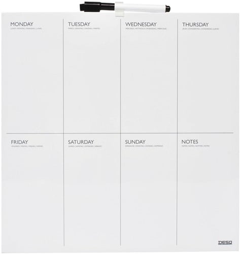 Planbord week Desq 35x35cm magnetisch 4209
