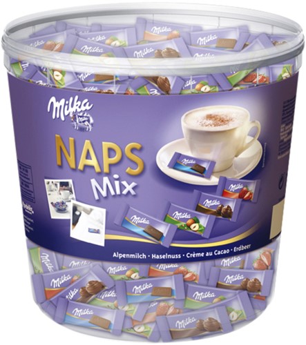 Chocolade Milka Naps mix 207 stuks.