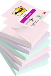 Memoblok zelfklevend 3M Post-it Z-Notes R330 Super Sticky 76X76mm SOUL 6 blokjes