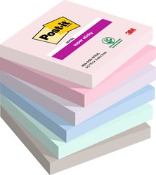 Memoblok zelfklevend 3M Post-it 654 Super Sticky 76X76mm SOUL 6 blokjes