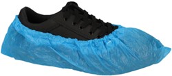 Schoenovertrek CMT 40mu geruwd maat 36-46 CPE blauw 100 stuks | afname per 20 zakjes à 100 stuks