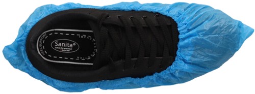 Schoenovertrek CMT 40mu geruwd maat 36-46 CPE blauw 100 stuks | afname per 20 zakjes à 100 stuks-2