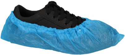 Schoenovertrek CMT 40mu geruwd maat 36-42 CPE blauw 100 stuks | afname per 20 zakjes à 100 stuks