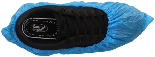 Schoenovertrek CMT 40mu geruwd maat 36-42 CPE blauw 100 stuks | afname per 20 zakjes à 100 stuks-2