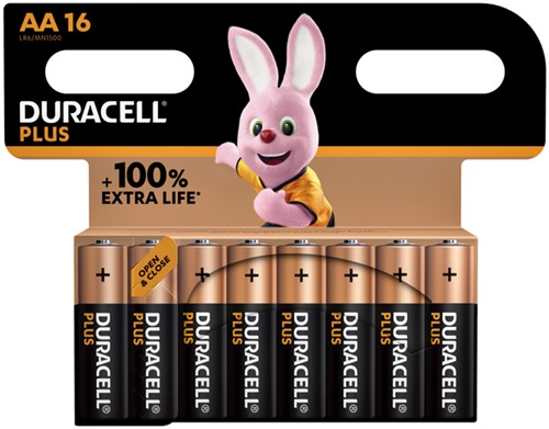 Batterij Duracell Plus 16x AA penlite