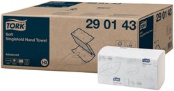 Handdoek Tork H3 Advanced singlefold 2-laags 226x230mm 15x 250 vel wit 290143