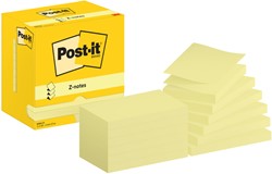 Memoblok zelfklevend 3M Post-it Z-Notes R350 76x127mm geel 12 blokjes