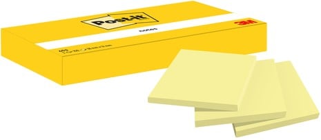 Memoblok 3M Post-It 653YEL 38X51mm geel 3 stuks | afname per 4 stuks