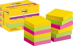 Memoblok zelfklevend 3M Post-it 622 Super Sticky 47,6x47,6mm Carnivalo 12 blokjes