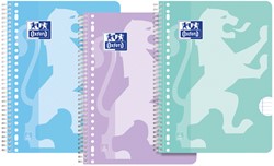 Collegeblok Oxford School A4+lijn 80 vel 23-gaats pastel assorti 3 stuks