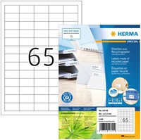 Etiket Herma 10725 Recycling 38,1x21,2mm wit 80 vel 5.200 stuks