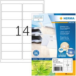 Etiket Herma 10731 Recycling 99,1x38,1mm wit 80 vel 1.120 stuks