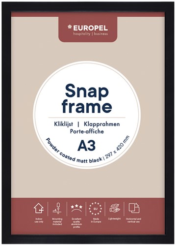 Kliklijst Europel A3 420x297mm 25mm mat zwart