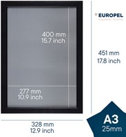 Kliklijst Europel A3 420x297mm 25mm mat zwart-1