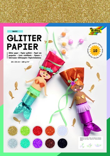 Glitter papier Folia 24x34cm 170 grams 880409