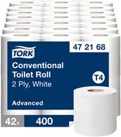 Toiletpapier Tork T4 Advanced 2-laags 400 vel wit pak à 42 rol 472168