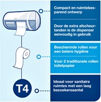 Toiletpapier Tork T4 Advanced 2-laags 400 vel wit pak à 42 rol 472168-1