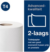 Toiletpapier Tork T4 Advanced 2-laags 400 vel wit pak à 42 rol 472168-3