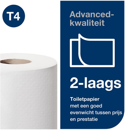 Toiletpapier Tork T4 Advanced 2-laags 400 vel wit pak à 42 rol 472168-3