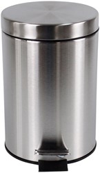Afvalbak BRASQ pedaalemmer 12 liter RVS