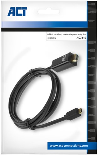 USB-C naar HDMI kabel 2.0 ACT AC7315 4K@60Hz 2 meter zwart-2