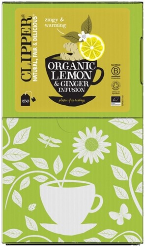 Thee Clipper infusion lemon ginger bio 250 zakjes