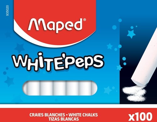 Schoolbordkrijt Maped White'Peps 100 stuks wit