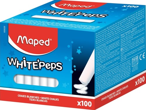 Schoolbordkrijt Maped White'Peps 100 stuks wit-2