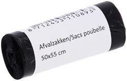 Afvalzak Cleaninq 50x55cm T15 25 liter zwart 50 stuks